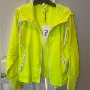 ZYIA Electric Yellow Hooded Bomber Jacket